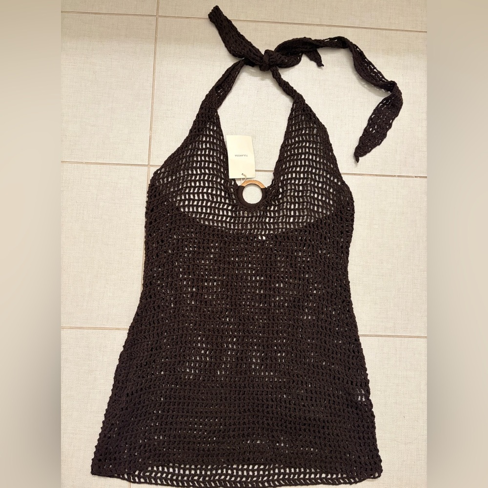 Tularosa Crochet Brown Swim Cover-up NWT Size Large